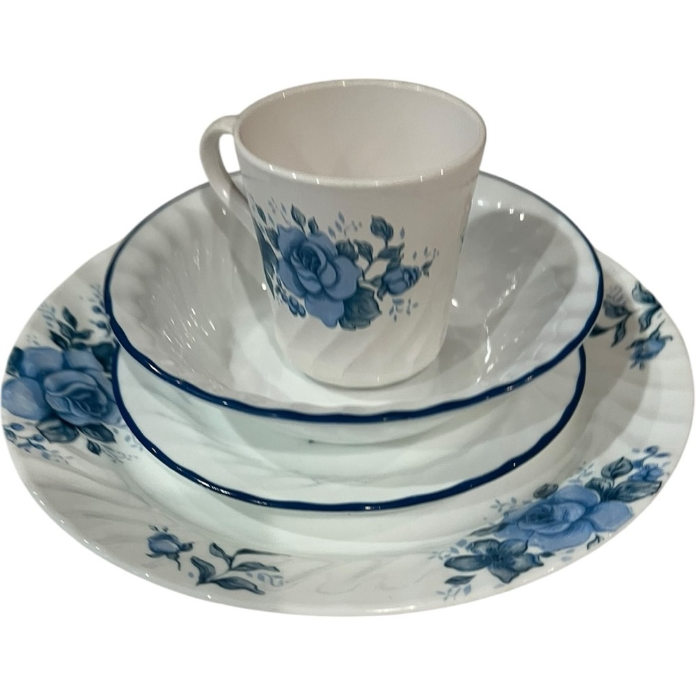 VINTAGE CORELLE BLUE VELVET (BLUE ROSE) - Picture 2 of 16